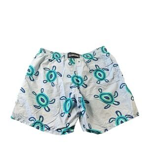 Vilebrequin Costume De Bain Blue Sea Turtle AOP Swimtrunk Size 2XL